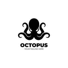simple flat octopus logo design
