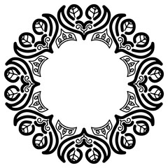 Mandala frame with abstract floral ornament