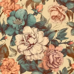Behang Vintage Floral Pattern Generative Ai © Antoine