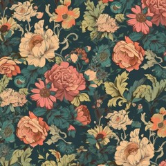 Vintage Floral Pattern Generative Ai