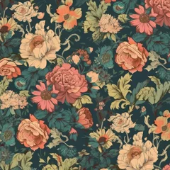 Deurstickers Vintage Floral Pattern Generative Ai © Antoine
