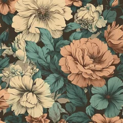 Fotobehang Vintage Floral Pattern Generative Ai © Antoine