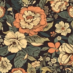 Vintage Floral Pattern Generative Ai