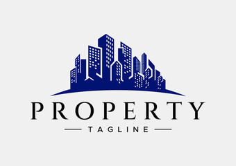 Luxury city building property logo
