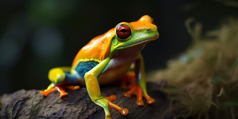 Photography of a frog in the forest.