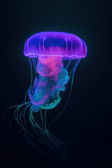 Amazing photography of a neon and fluorescent jellyfish