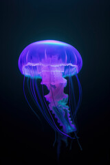 Amazing photography of a neon and fluorescent jellyfish
