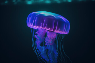 Amazing photography of a neon and fluorescent jellyfish