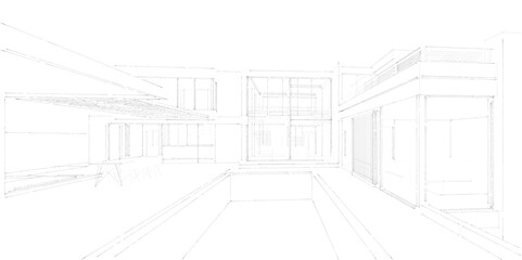 3d rendering of a modern building