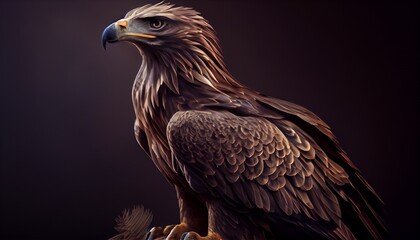 Eagle close up with blurred natural background, with big eye and beak