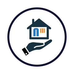 home, house, hand, sale home on hand icon