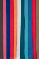 Texture or background of Woven fabric, colorful display hangers.