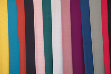 Texture or background of Woven fabric, colorful display hangers.