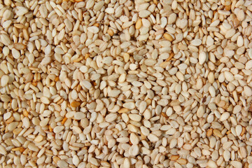 Heap of organic natural sesame seeds