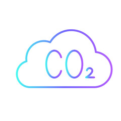 carbon dioxide eco-friendly icon with purple blue outline style. eco, green, ecology, environment, energy, nature, recycle. Vector illustration
