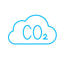 carbon dioxide eco-friendly icon with blue outline style. eco, green, ecology, environment, energy, nature, recycle. Vector illustration