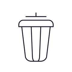 trash eco-friendly icon with black outline style. eco, green, ecology, environment, energy, nature, recycle. Vector illustration