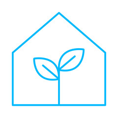 coin eco-friendly icon with blue outline style. money, atm, icon, finance, vector, business, card. Vector illustration