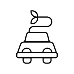 Car electric eco-friendly icon with black outline style. eco, green, ecology, environment, energy, nature, recycle. Vector illustration