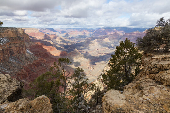 Views from the South Rim into the Grand Canyon National Park, Arizona, USA