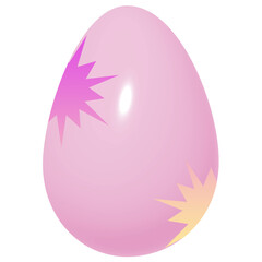 Light Pink 3D Easter Egg with Painted Stars