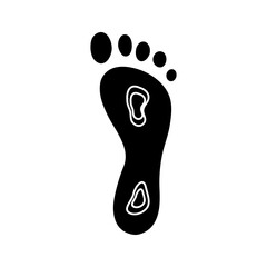 Diabetic foot, linear icon. foot with ulcers flat illustration on white background 