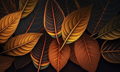 colorful leaves abstract background. Generative AI