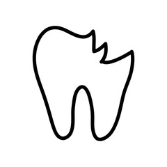 Broken tooth vector icon flat illustration on white background..eps