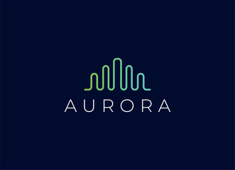 Aurora Light Logo Design. Northern Light Logo