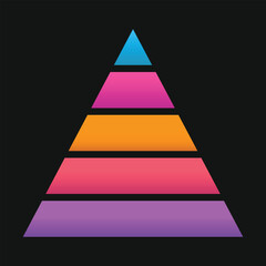 Pyramid Infographic, funnel pyramid business infographic with 5 charts. Template can be edited, recolored, editable. EPS Vector	
