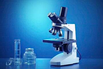 microscope with test tube, Laboratory pipette, science laboratory, doctor, science research concept, research and development