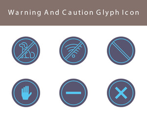 Fototapeta premium Warning And Caution Vector Icon Set