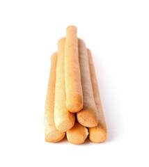 Tasty Italian Grissini isolated on white background