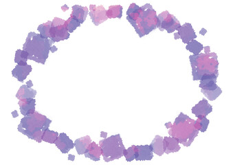 きれいな水彩風の円形枠素材　透過PNG　ラグジュアリー