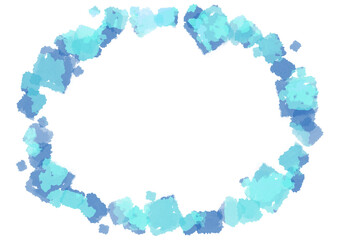 きれいな水彩風の円形枠素材　透過PNG　サマータイム　ウォーターカーラ