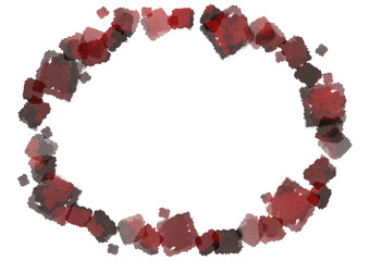 ダークな水彩風の円形枠素材　透過PNG