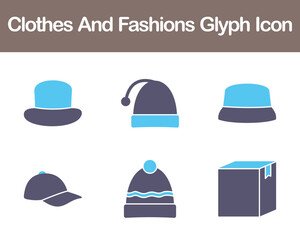 Clothes And Fashions Vector Icon Set