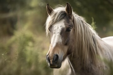 Belgian draft stallion. Generative AI