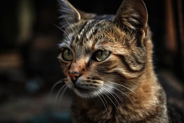 Obraz premium Looking for something, clever cat. Generative AI