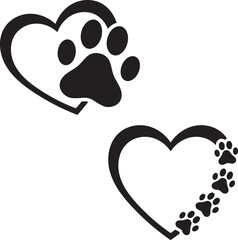 Heart and Paw, Dog paw print, Dog love, Cat love