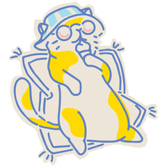 Cat fill color illustration