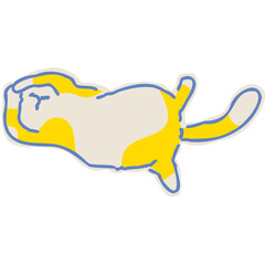 Cat fill color illustration