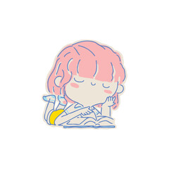 Woman fill color illustration