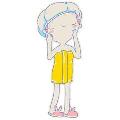 Woman fill color illustration