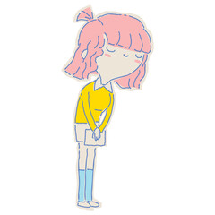 Woman fill color illustration