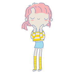 Woman fill color illustration