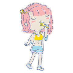 Woman fill color illustration