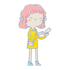 Woman fill color illustration