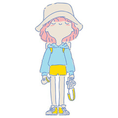 Woman fill color illustration