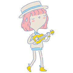 Woman fill color illustration